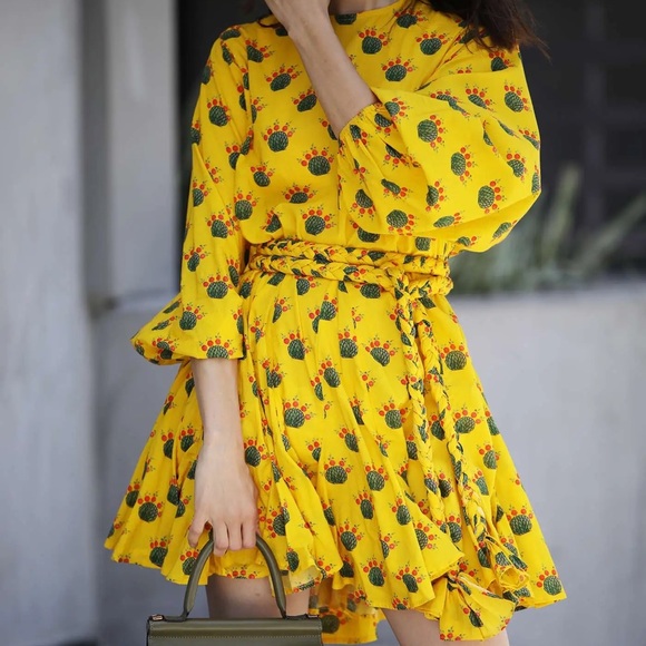 Rhode yellow dress with detachable belt Revolve - Picture 8 of 8